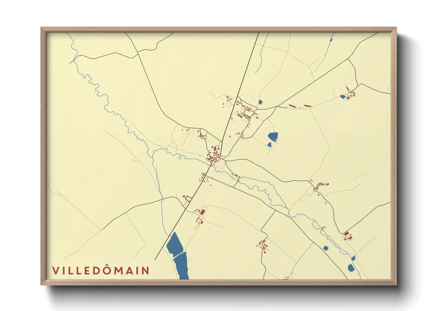 Une affiche de carte sur Villedômain