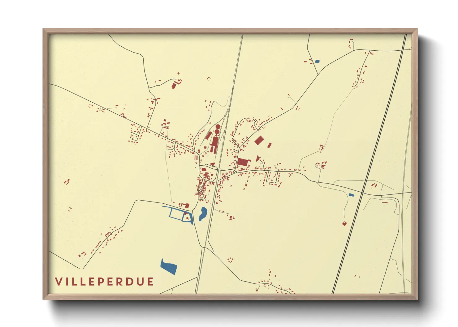 Une affiche de carte sur Villeperdue