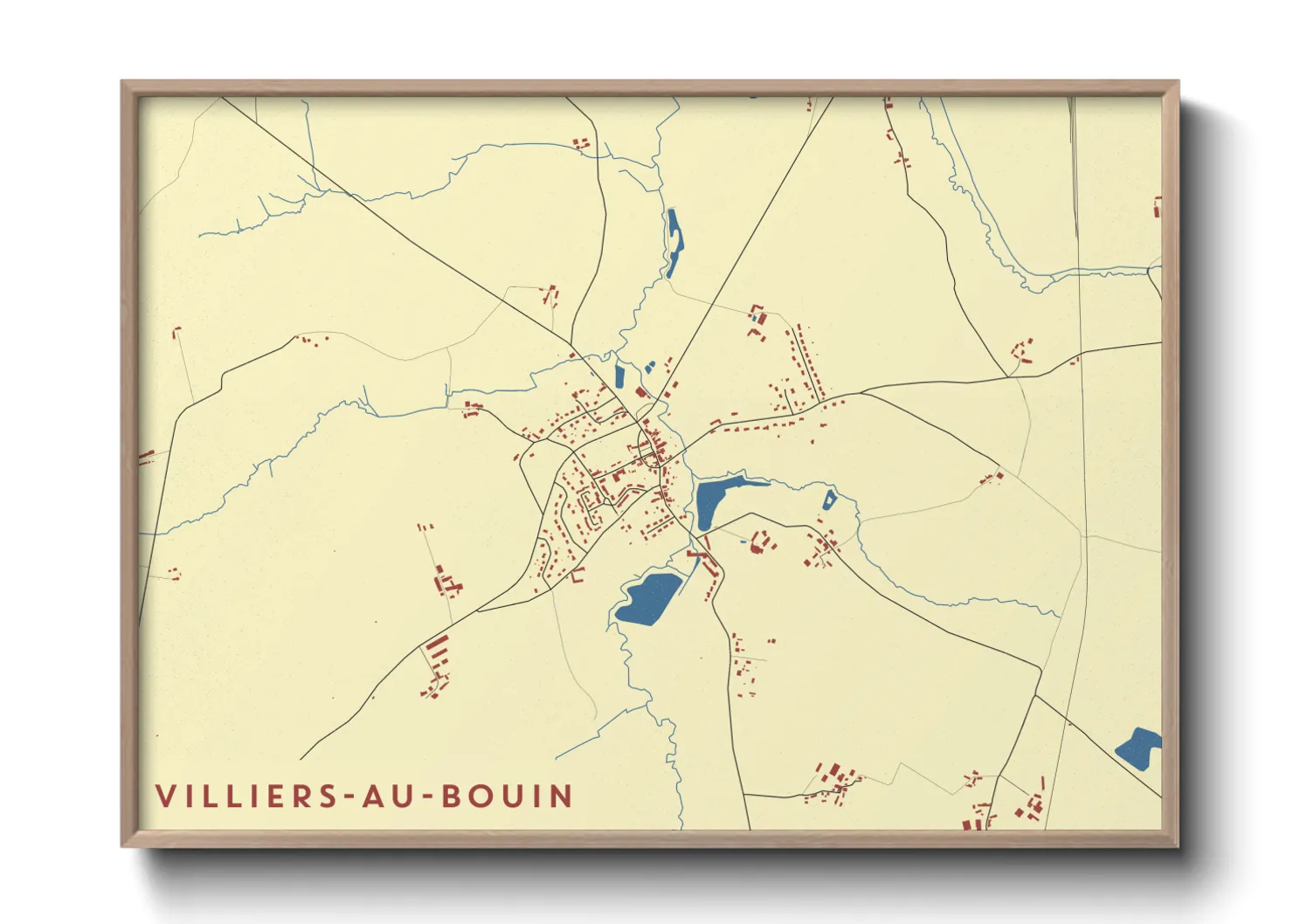 Une affiche de carte sur Villiers-au-Bouin