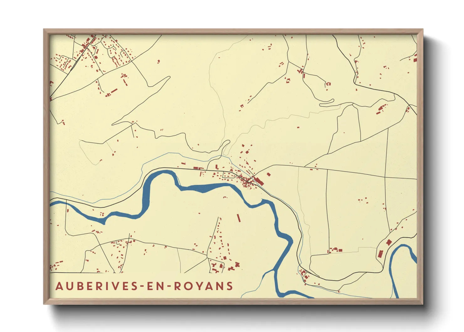 Une affiche de carte sur Auberives-en-Royans