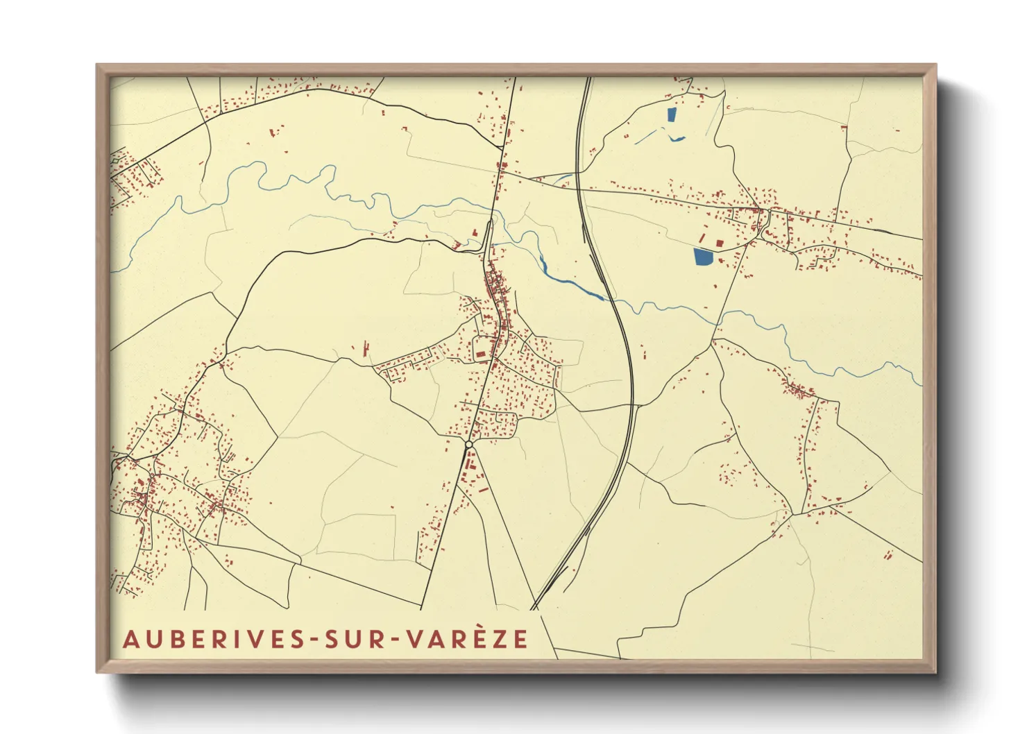 Une affiche de carte sur Auberives-sur-Varèze