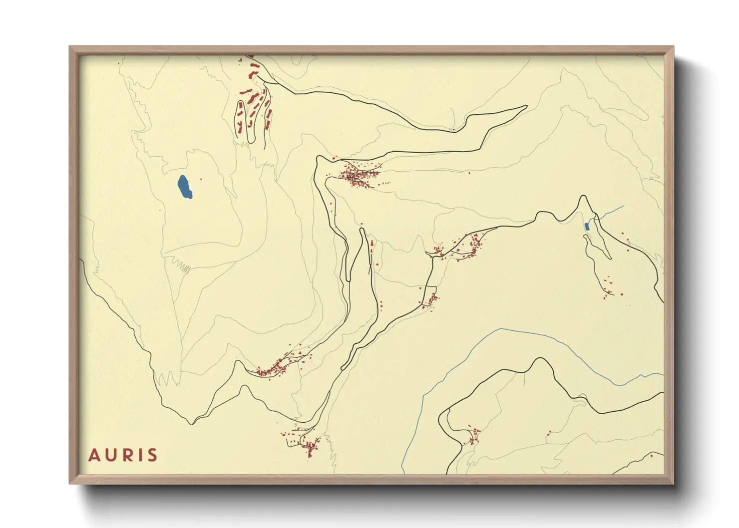 Une affiche de carte sur Auris