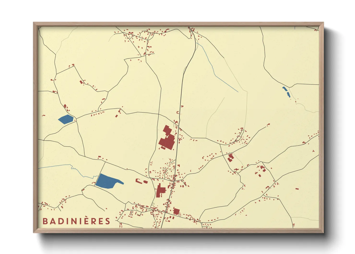 Une affiche de carte sur Badinières