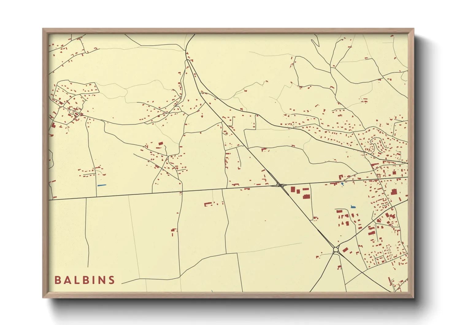 Une affiche de carte sur Balbins
