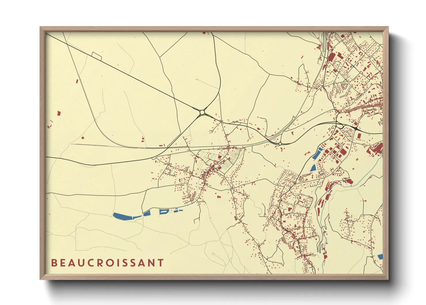 Une affiche de carte sur Beaucroissant