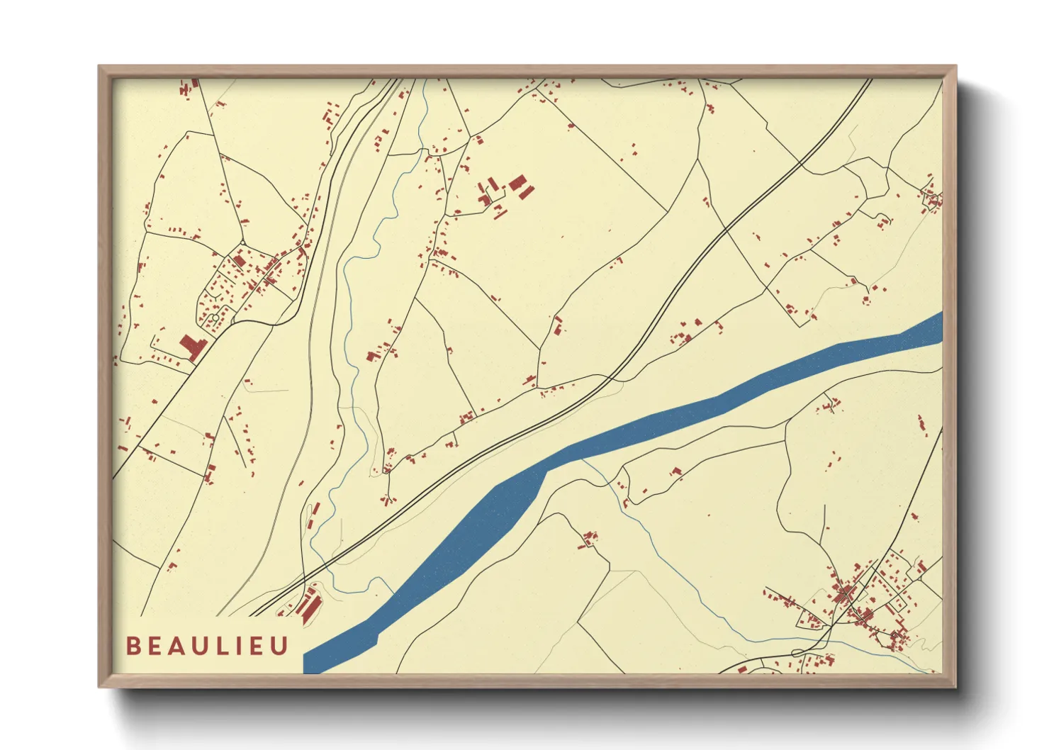 Une affiche de carte sur Beaulieu