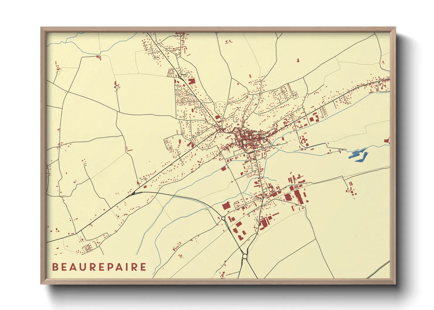 Une affiche de carte sur Beaurepaire