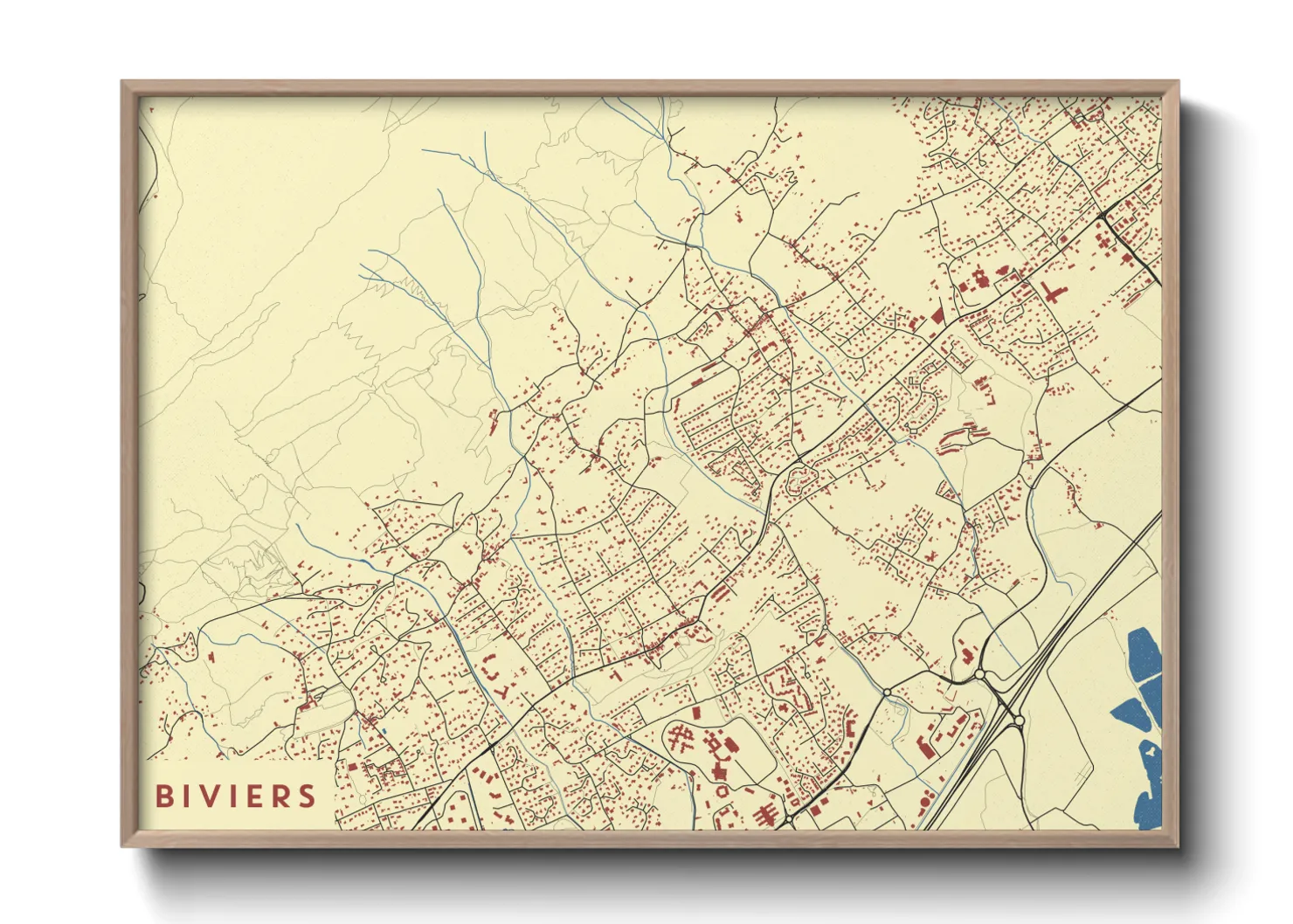 Une affiche de carte sur Biviers