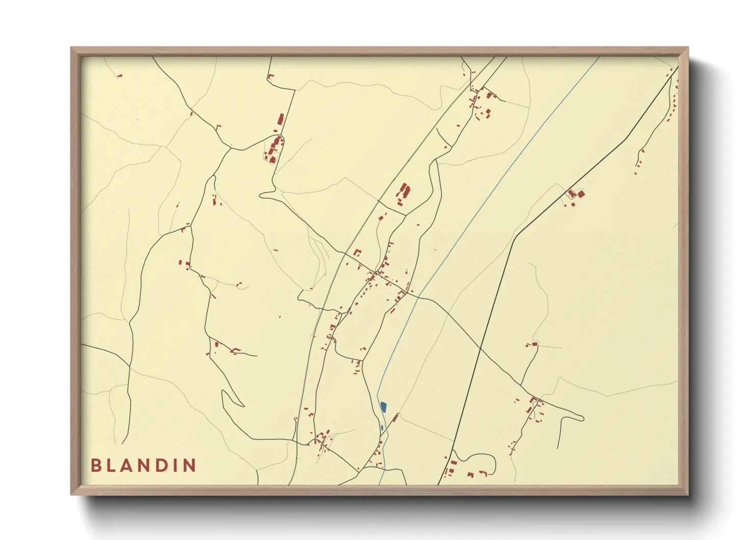 Une affiche de carte sur Blandin