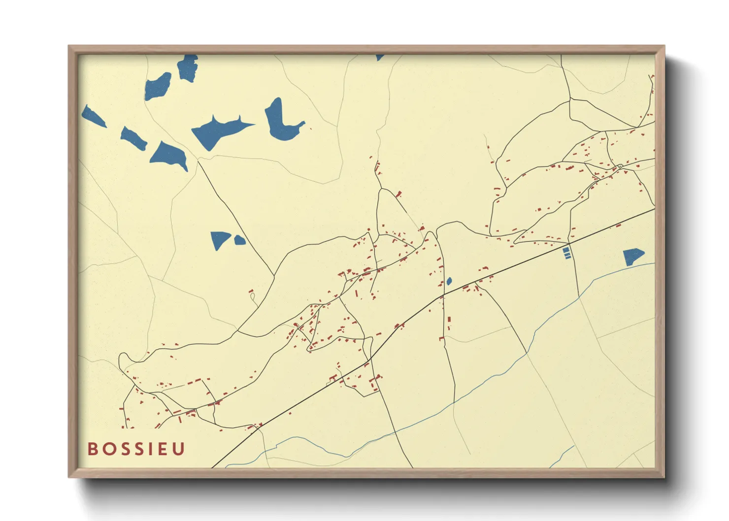 Une affiche de carte sur Bossieu