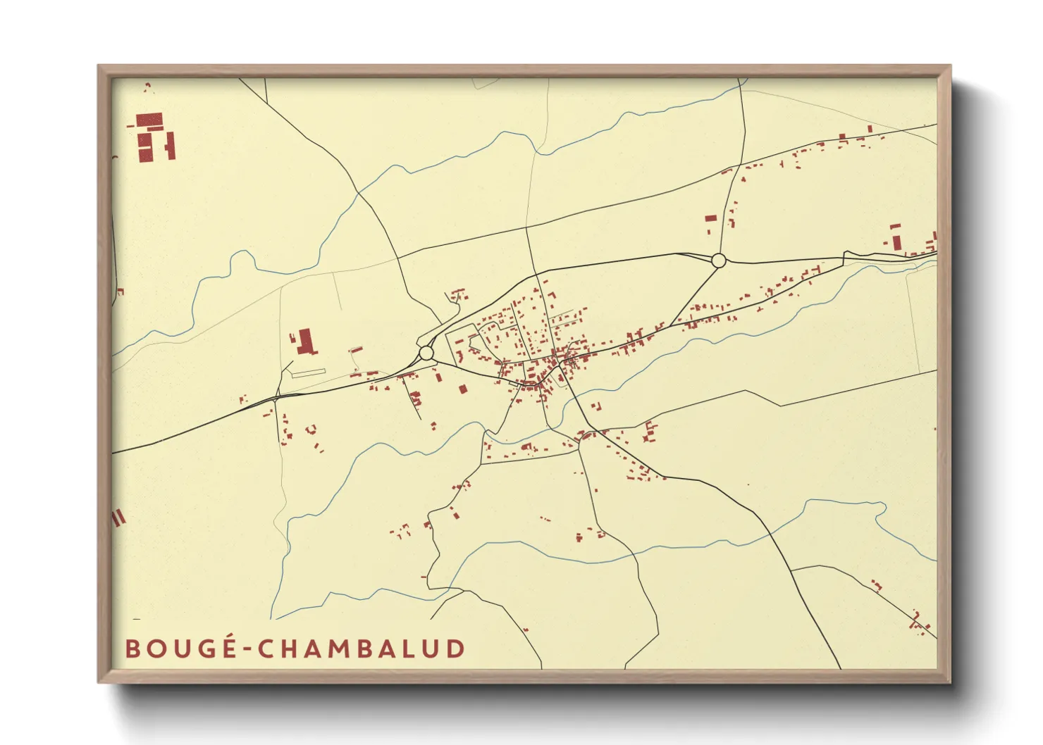 Une affiche de carte sur Bougé-Chambalud