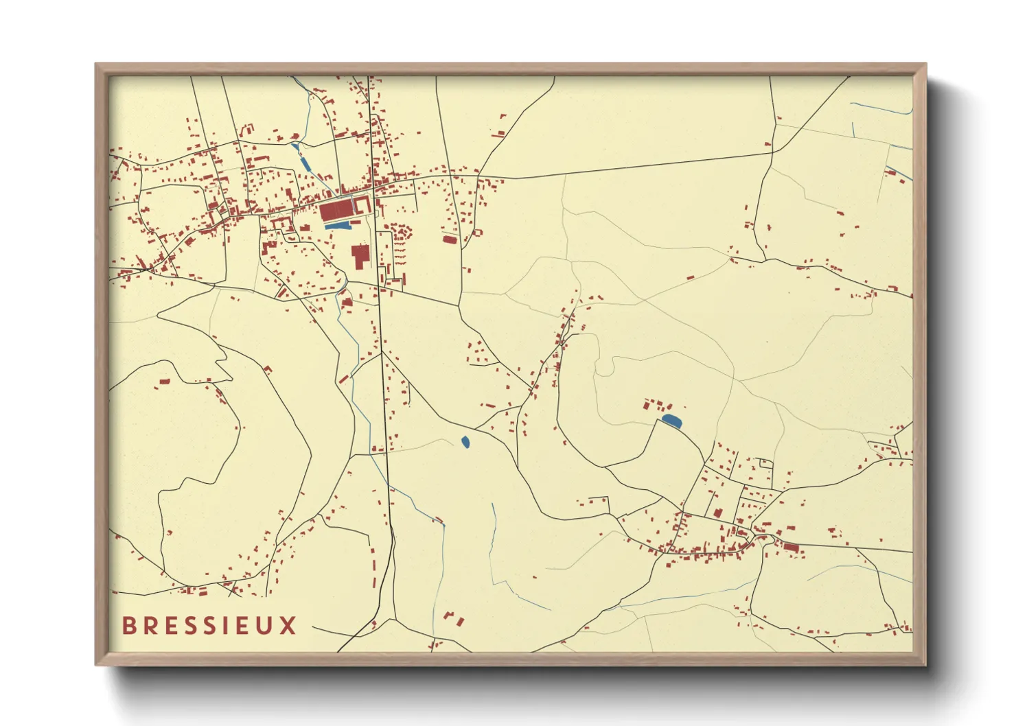 Une affiche de carte sur Bressieux