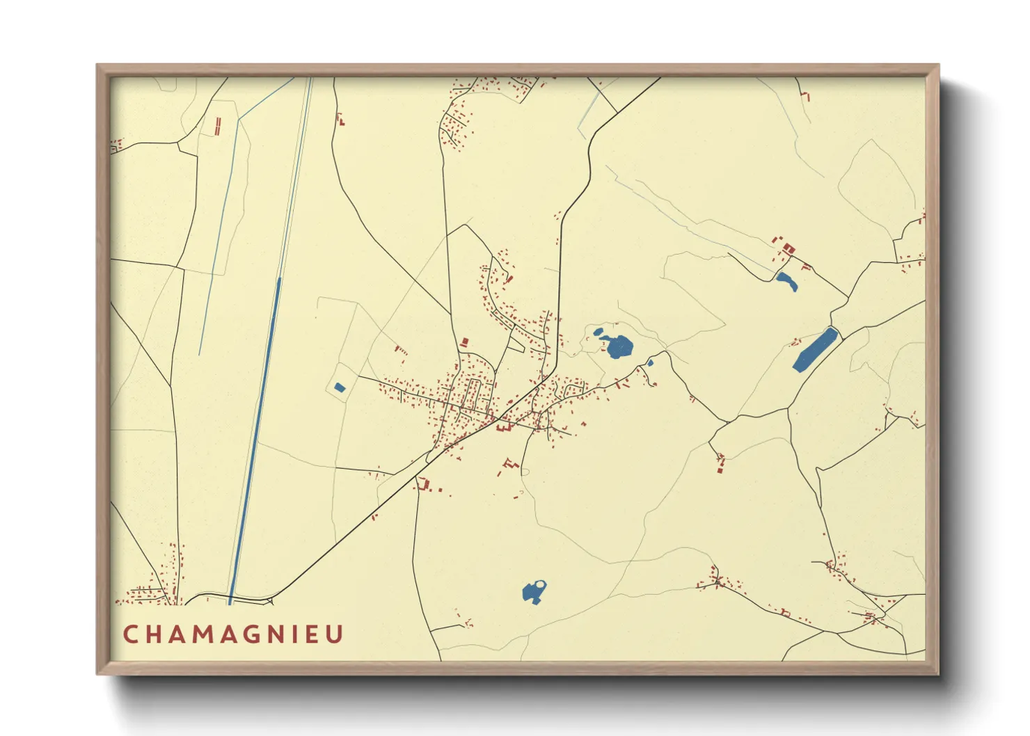 Une affiche de carte sur Chamagnieu