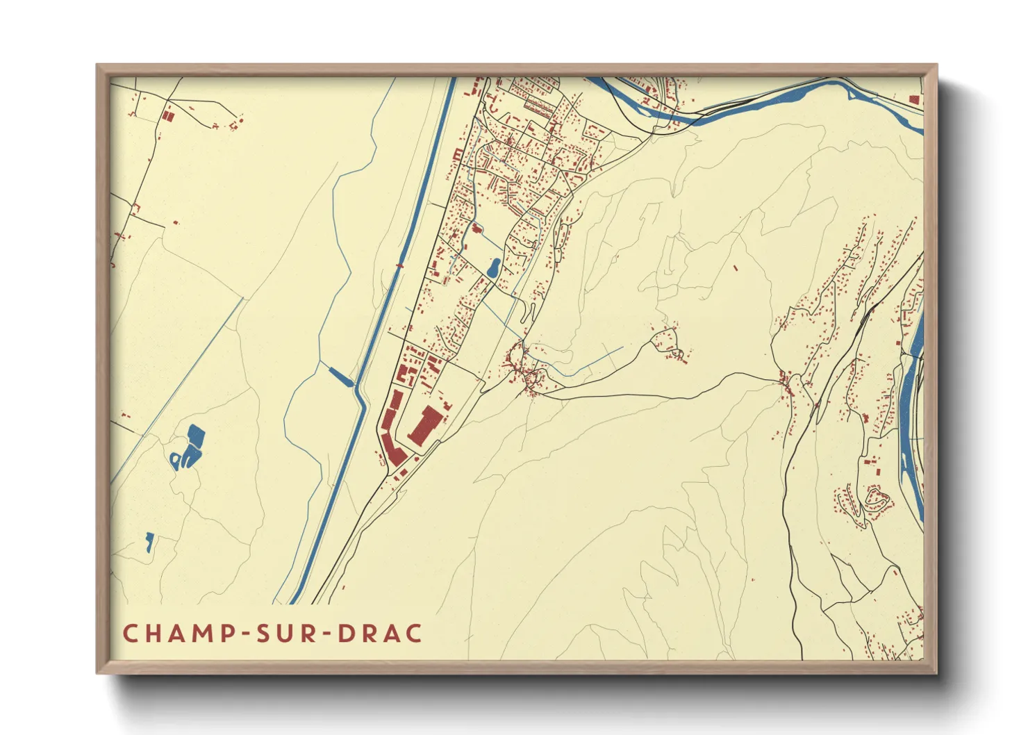 Une affiche de carte sur Champ-sur-Drac