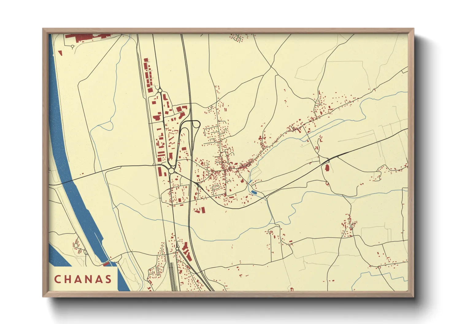Une affiche de carte sur Chanas