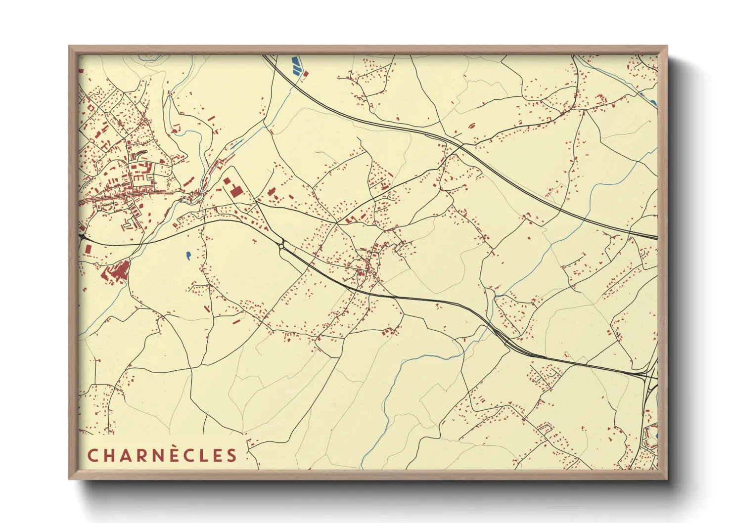 Une affiche de carte sur Charnècles