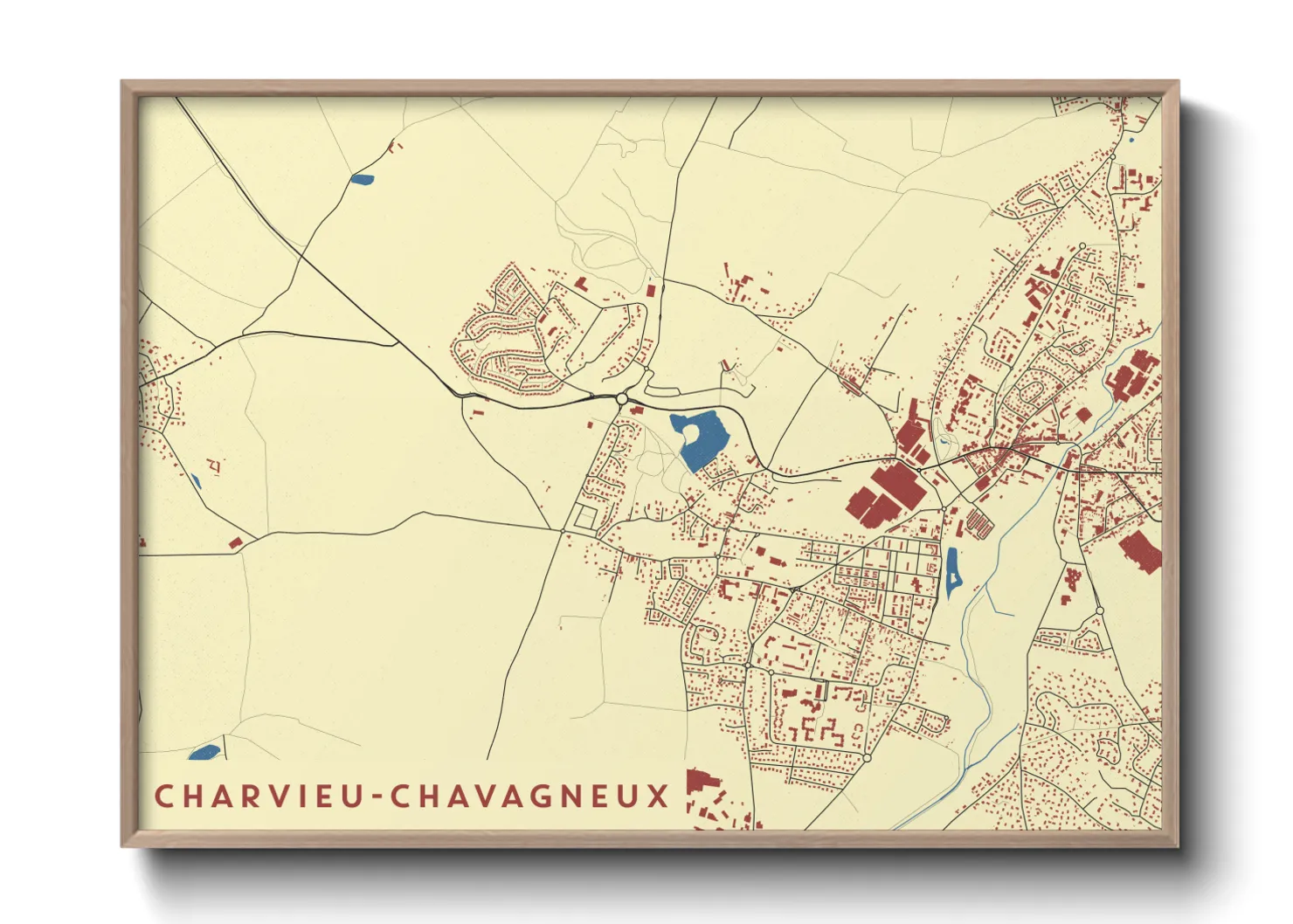 Une affiche de carte sur Charvieu-Chavagneux