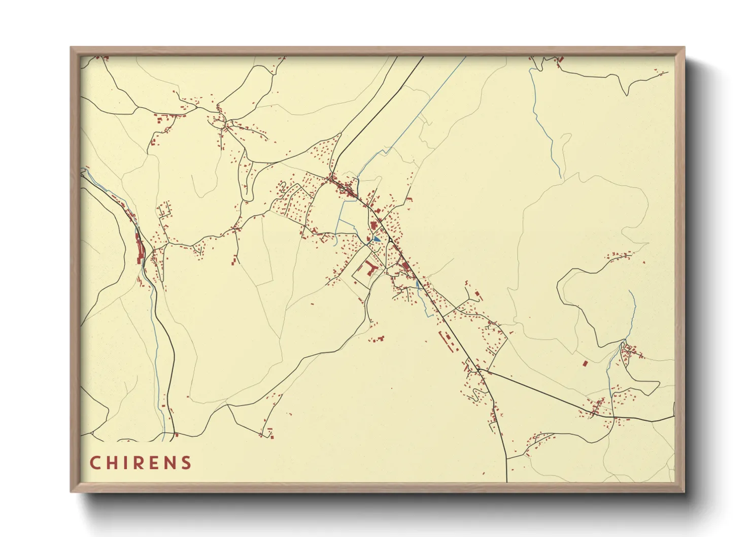 Une affiche de carte sur Chirens