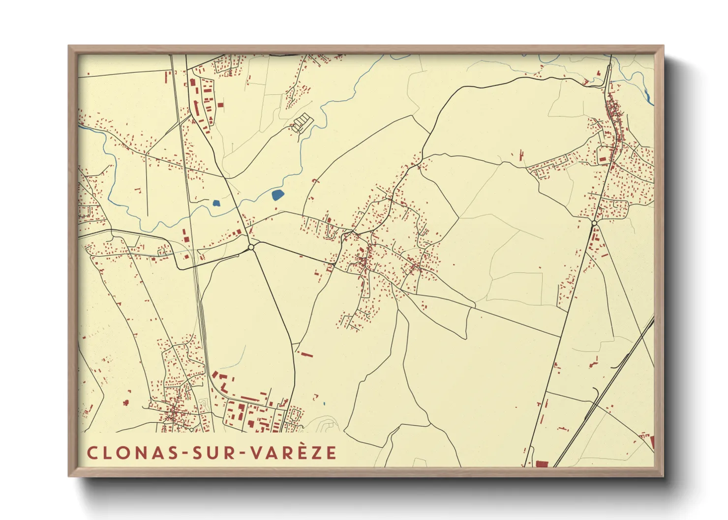 Une affiche de carte sur Clonas-sur-Varèze