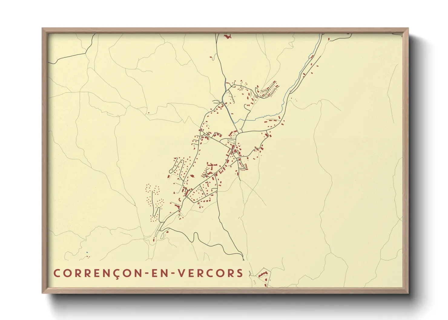 Une affiche de carte sur Corrençon-en-Vercors