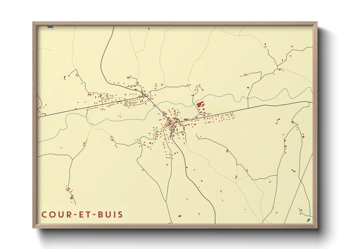 Une affiche de carte sur Cour-et-Buis
