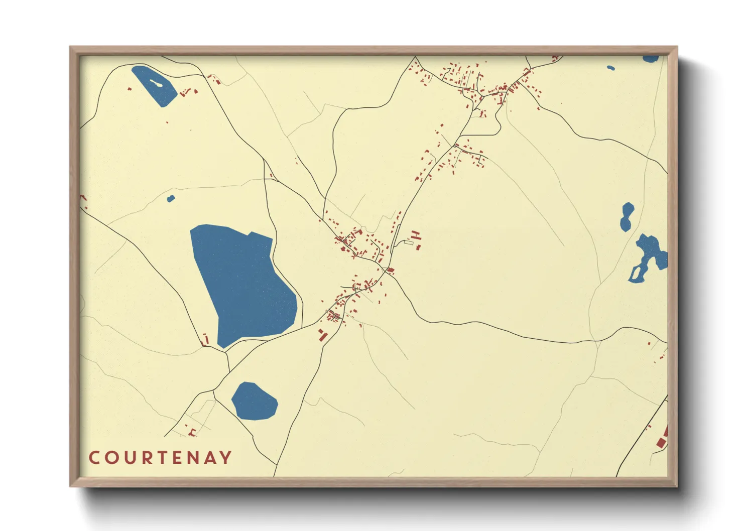 Une affiche de carte sur Courtenay
