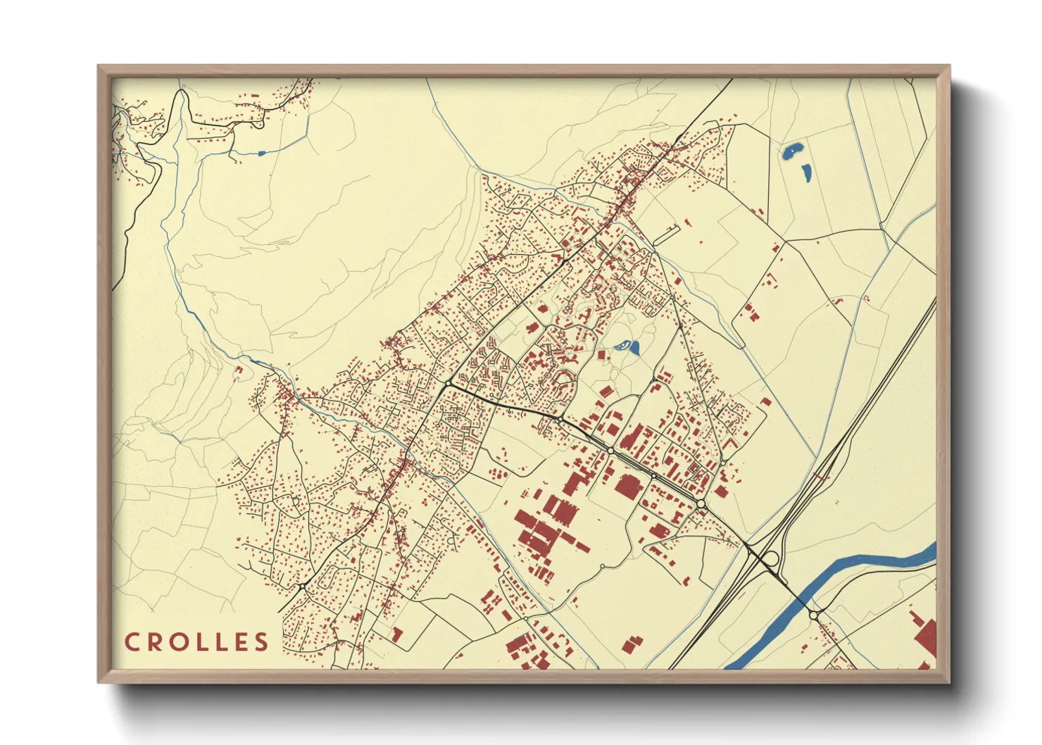 Une affiche de carte sur Crolles