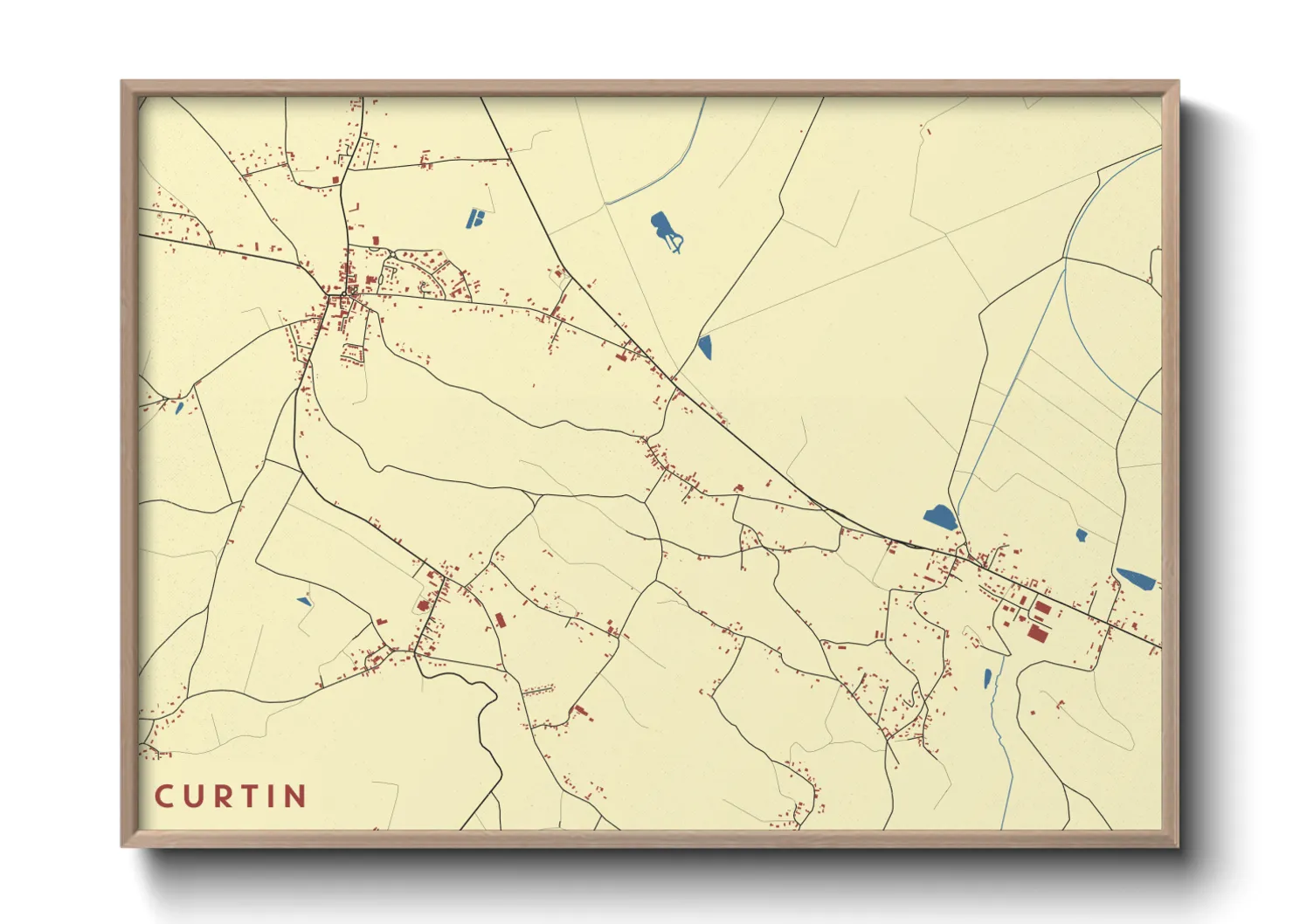 Une affiche de carte sur Curtin