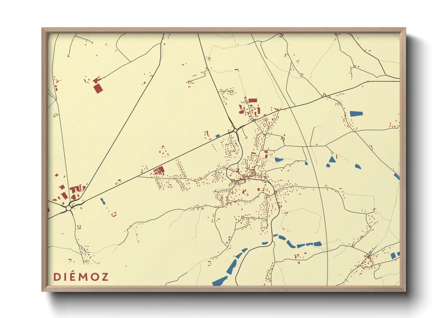 Une affiche de carte sur Diémoz