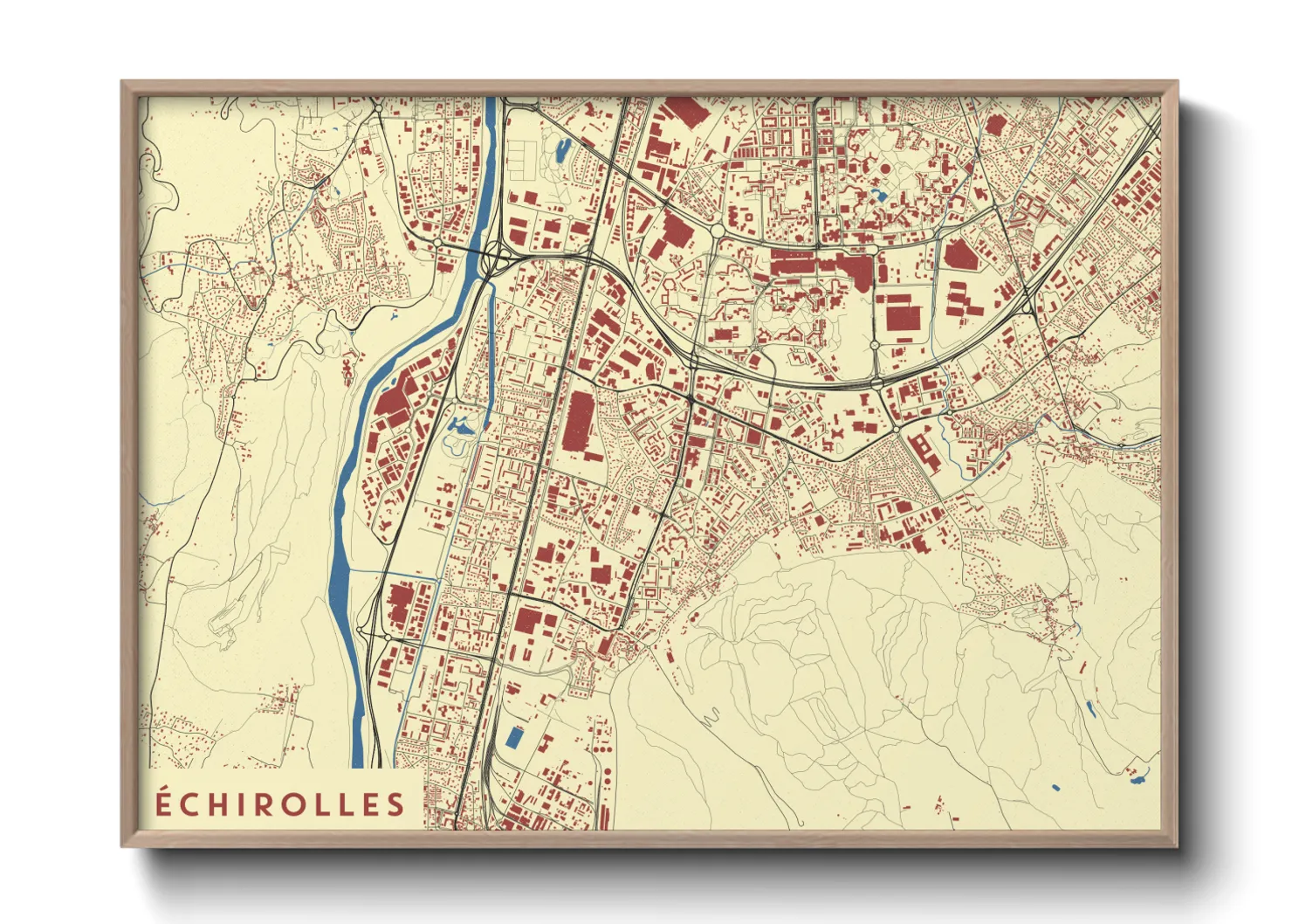 Une affiche de carte sur Échirolles