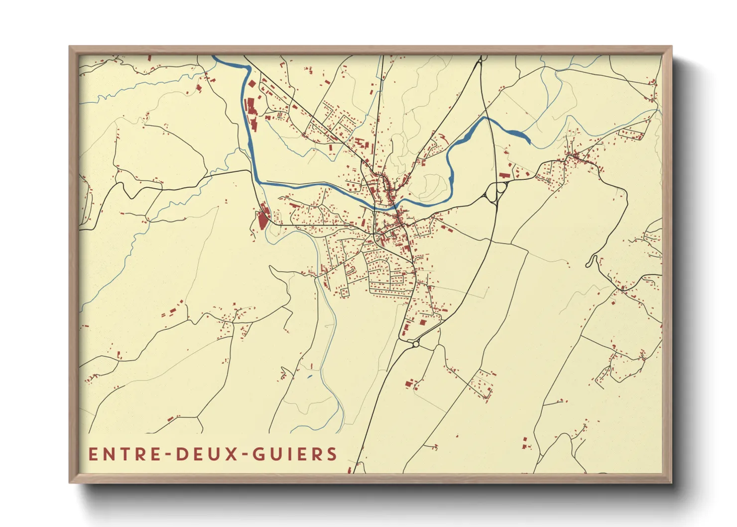 Une affiche de carte sur Entre-Deux-Guiers