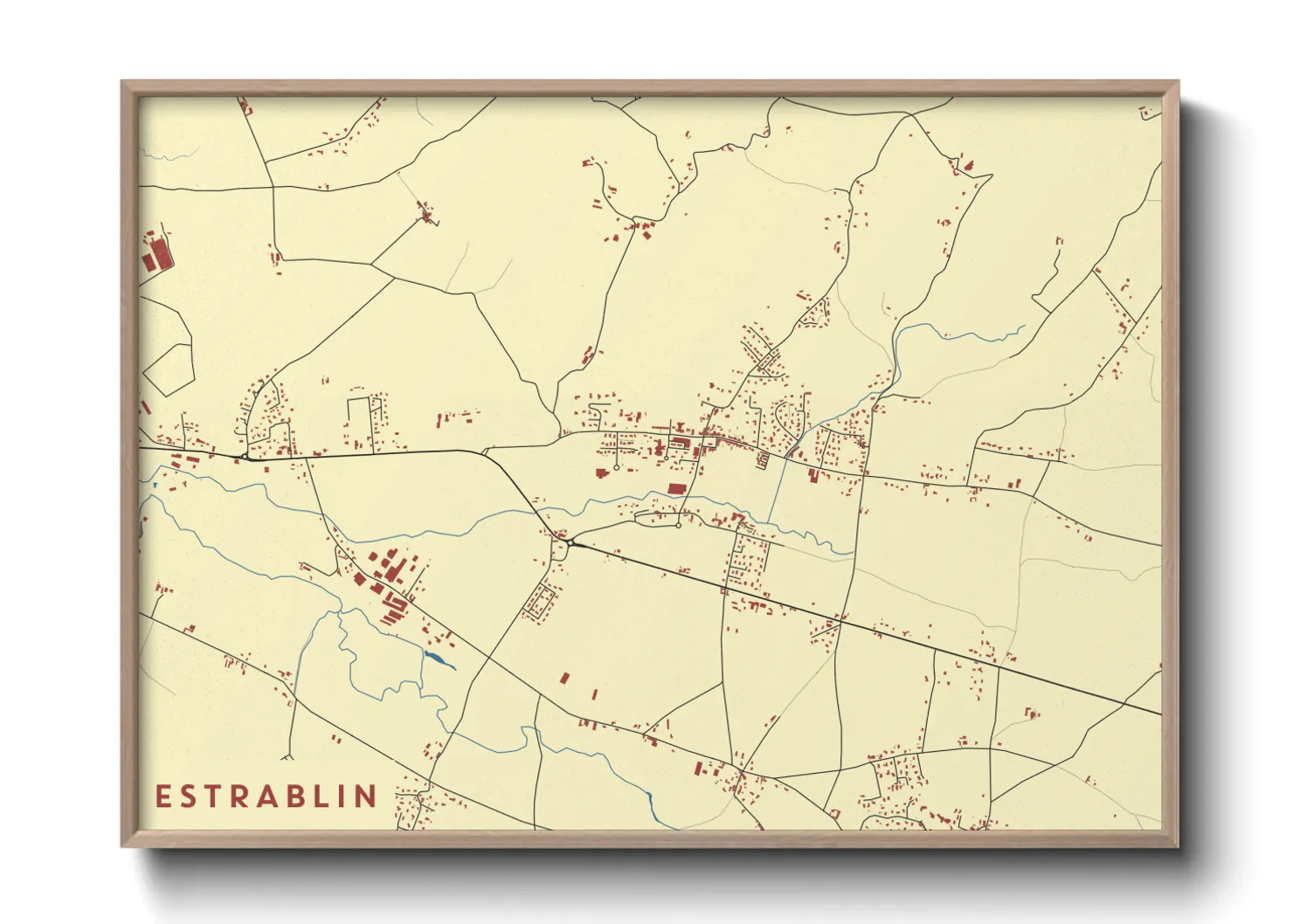 Une affiche de carte sur Estrablin