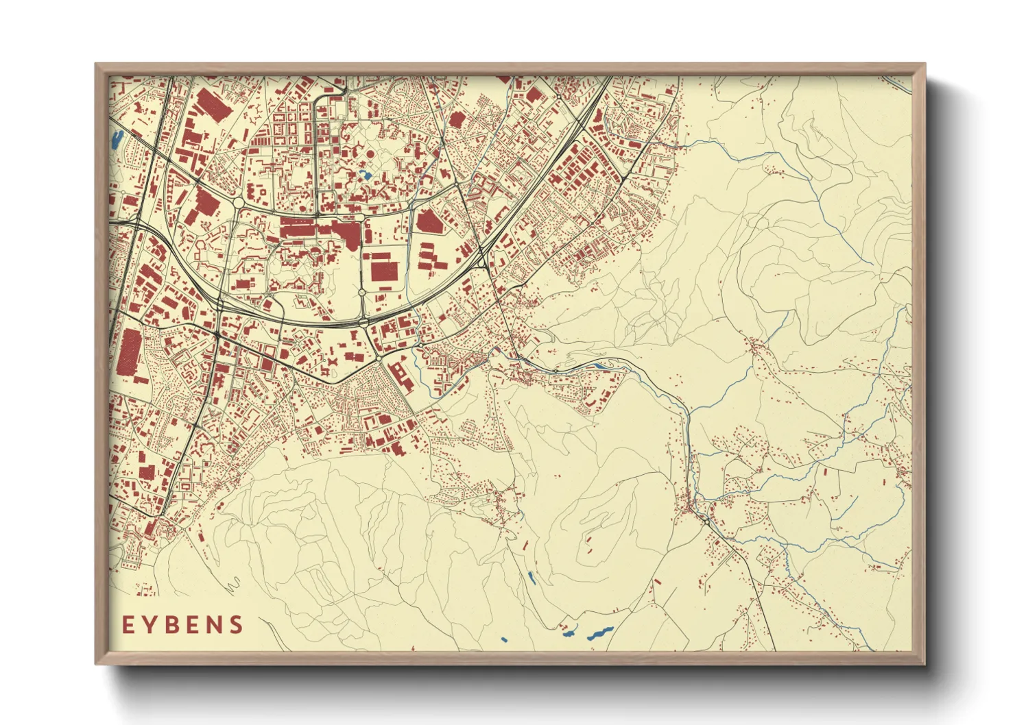 Une affiche de carte sur Eybens