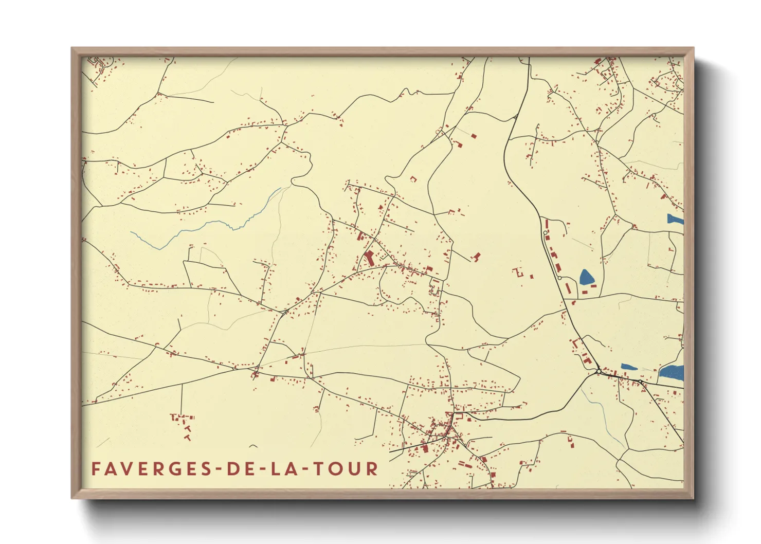 Une affiche de carte sur Faverges-de-la-Tour