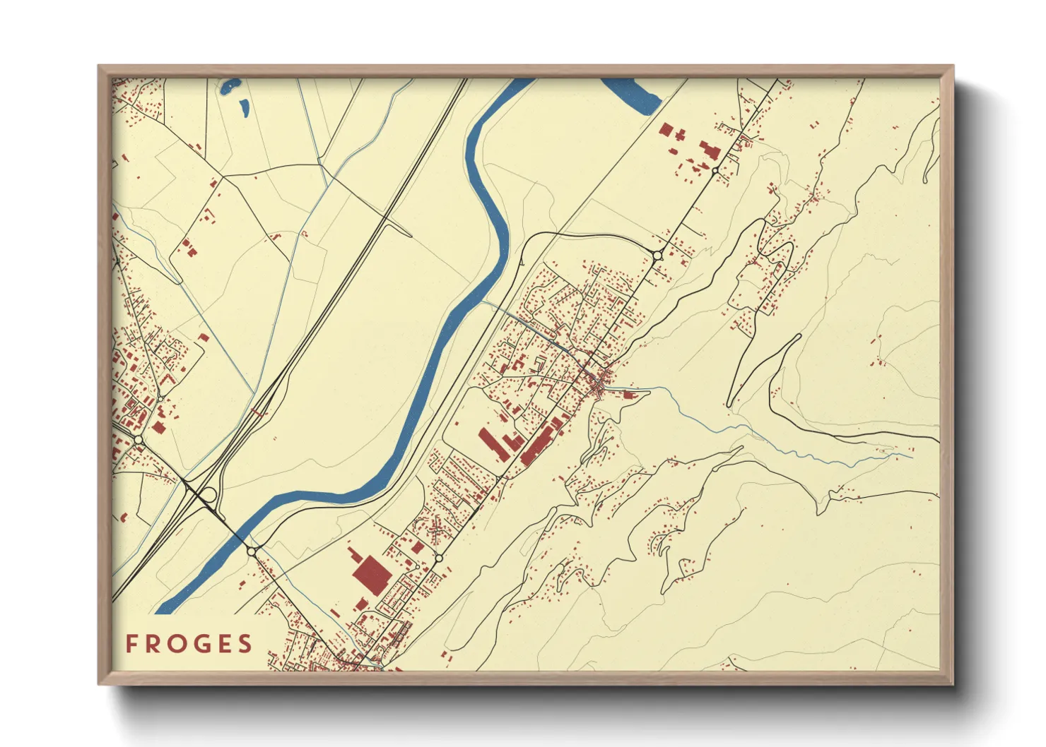 Une affiche de carte sur Froges