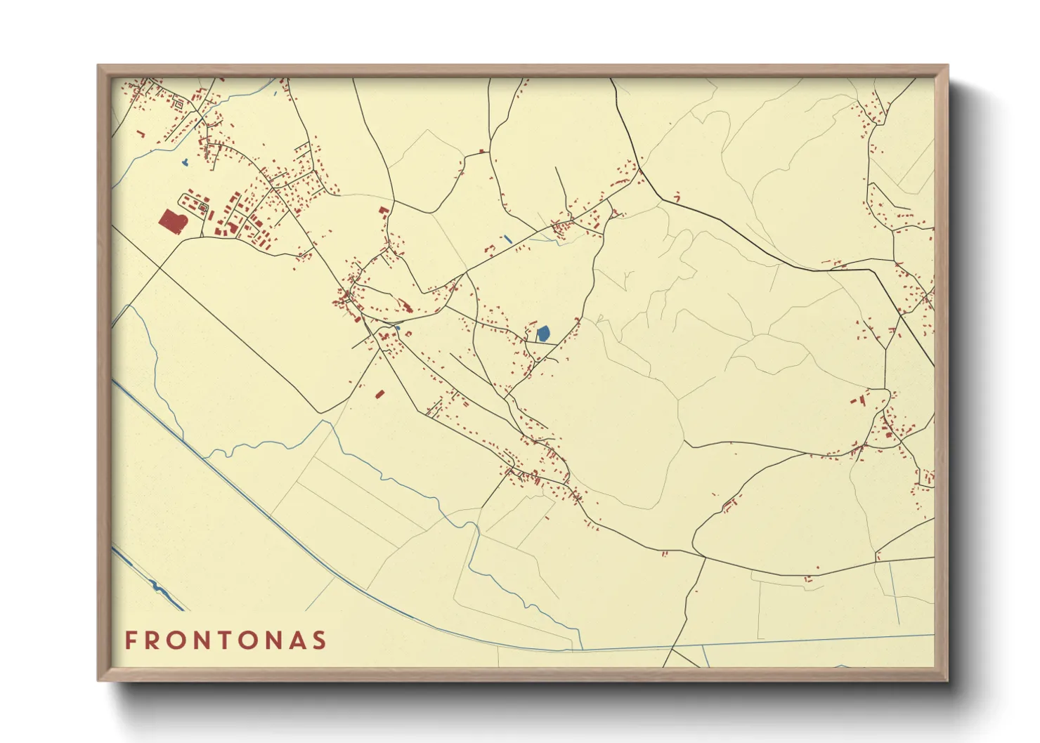 Une affiche de carte sur Frontonas