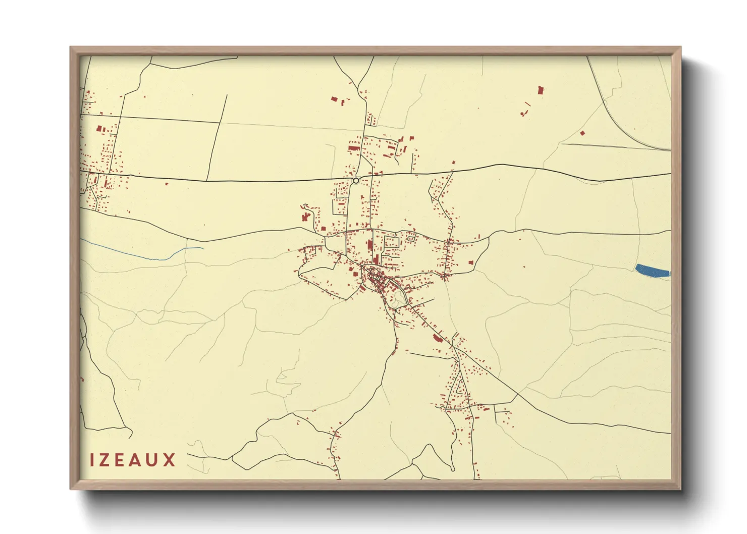 Une affiche de carte sur Izeaux