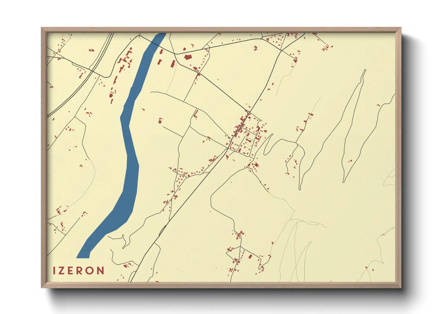 Une affiche de carte sur Izeron