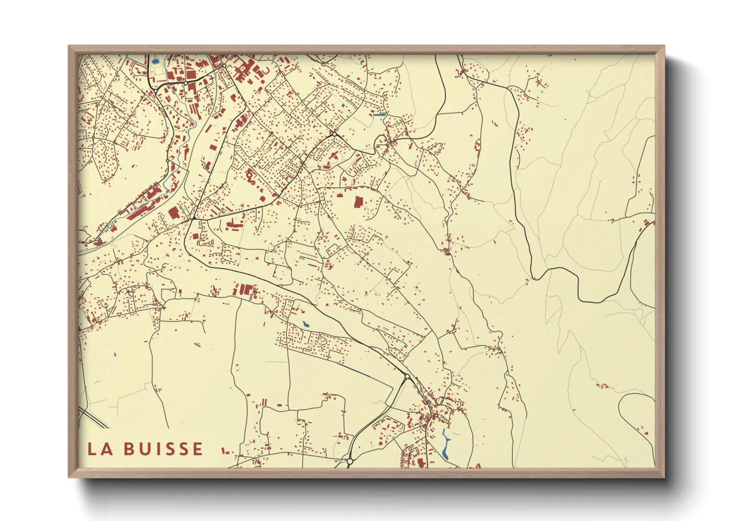 Une affiche de carte sur La Buisse