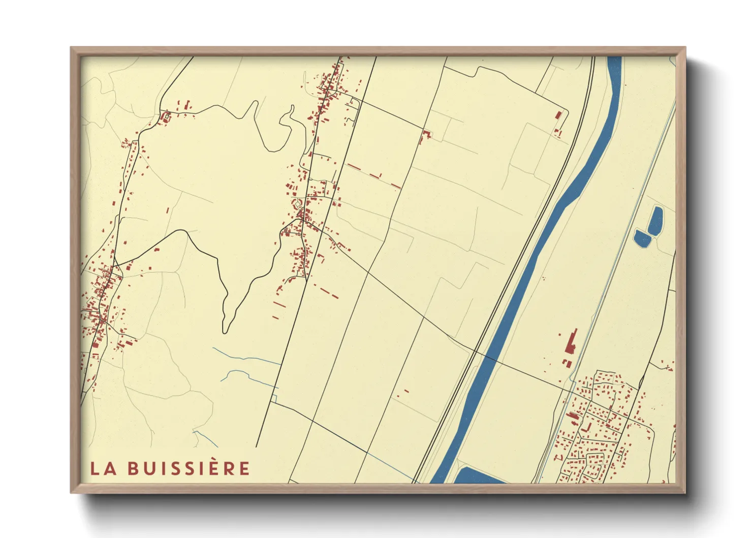 Une affiche de carte sur La Buissière