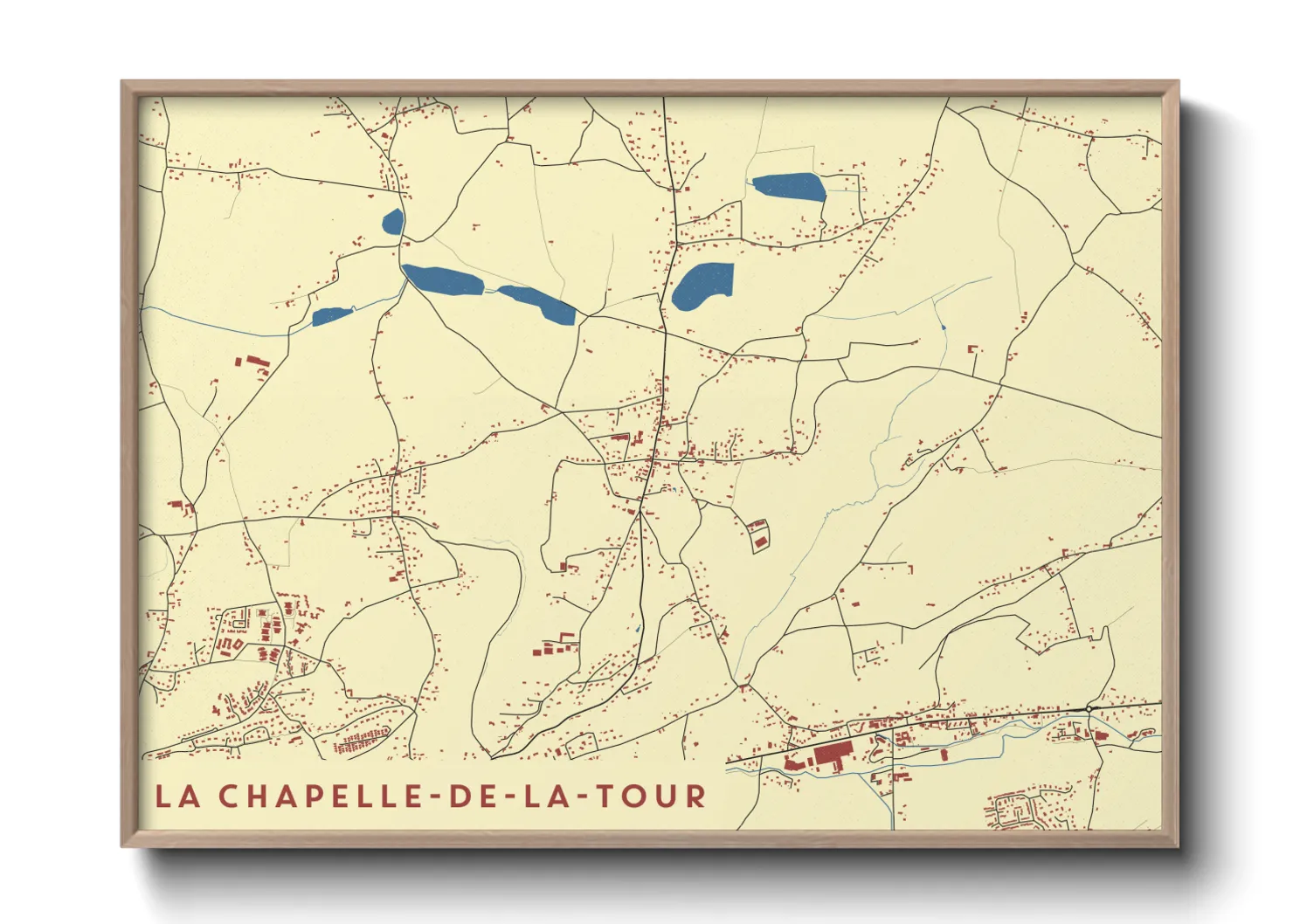 Une affiche de carte sur La Chapelle-de-la-Tour