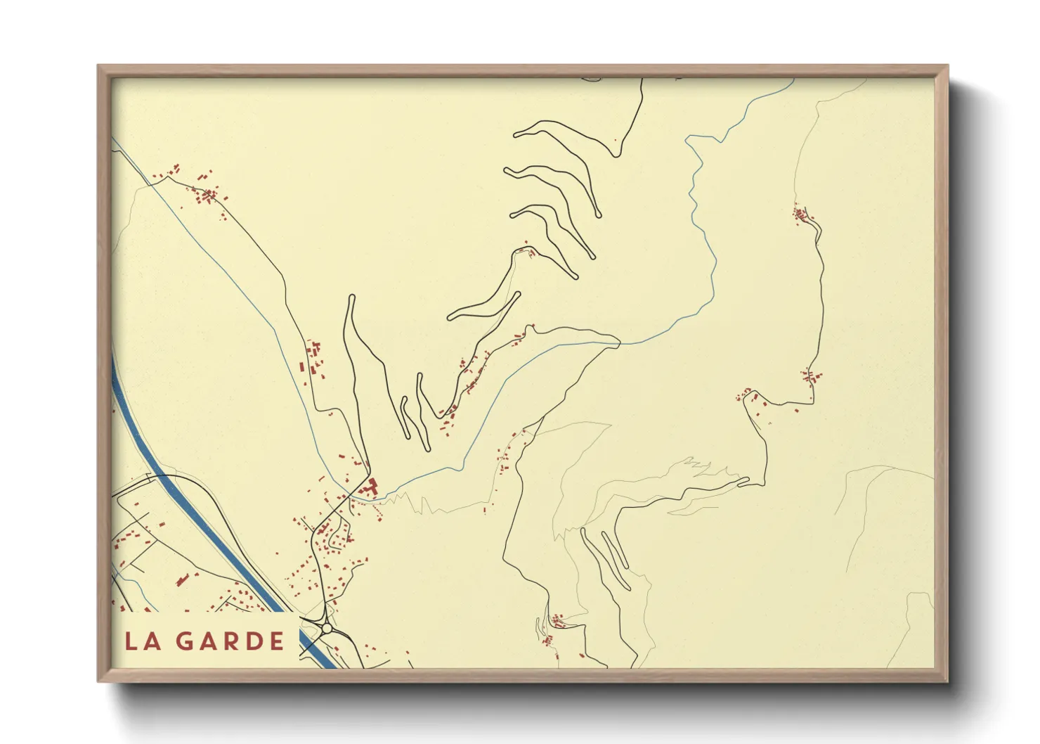 Une affiche de carte sur La Garde