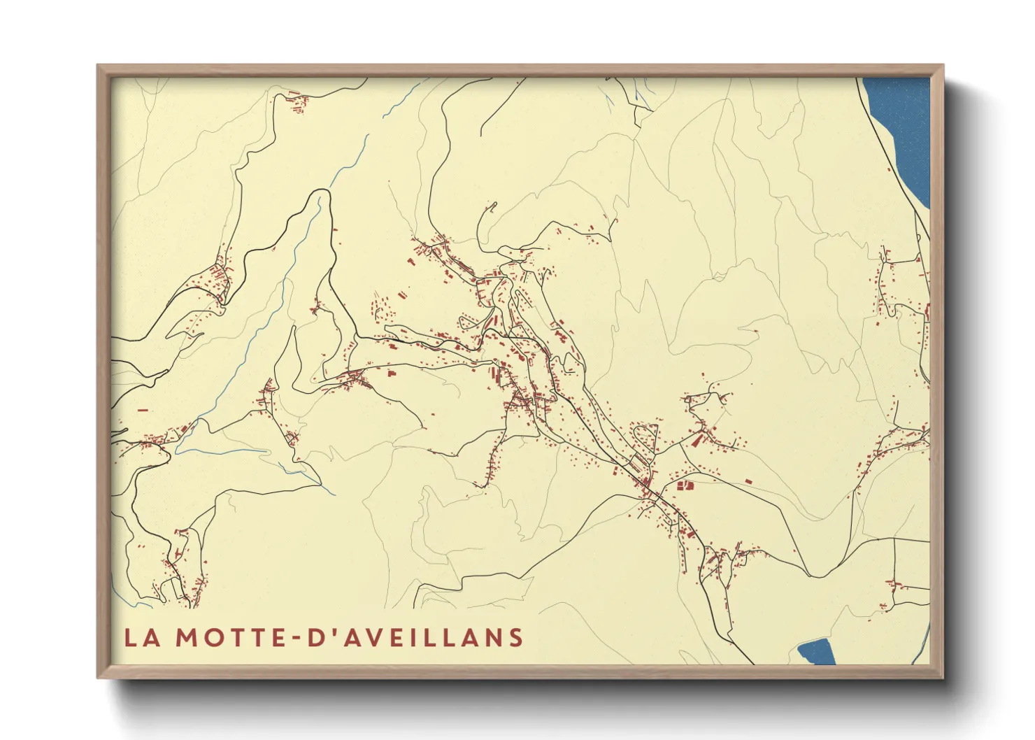 Une affiche de carte sur La Motte-d'Aveillans