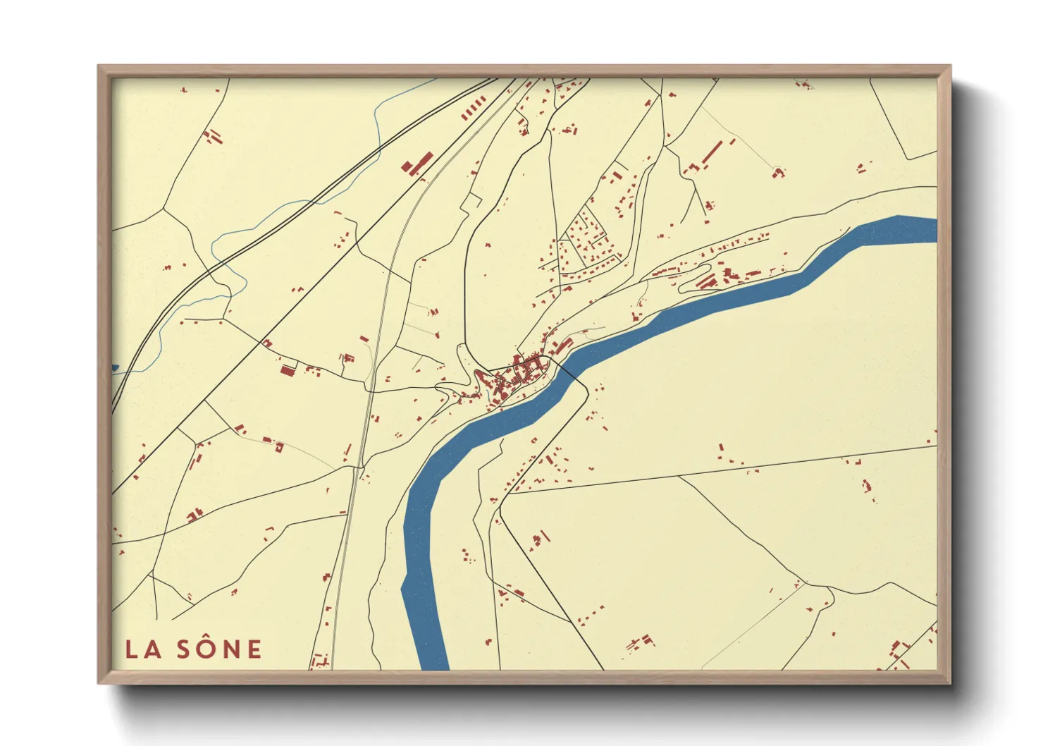 Une affiche de carte sur La Sône