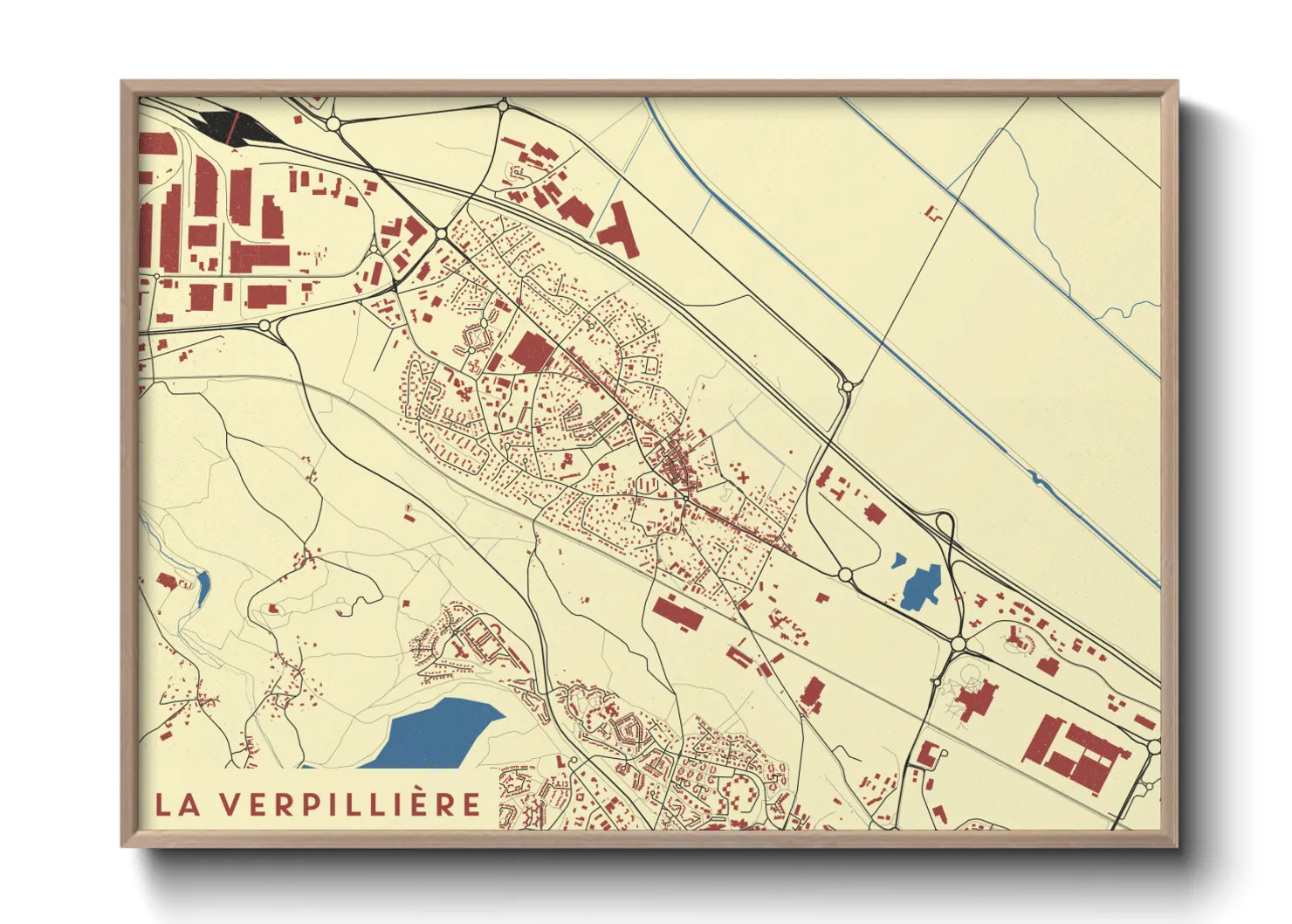 Une affiche de carte sur La Verpillière