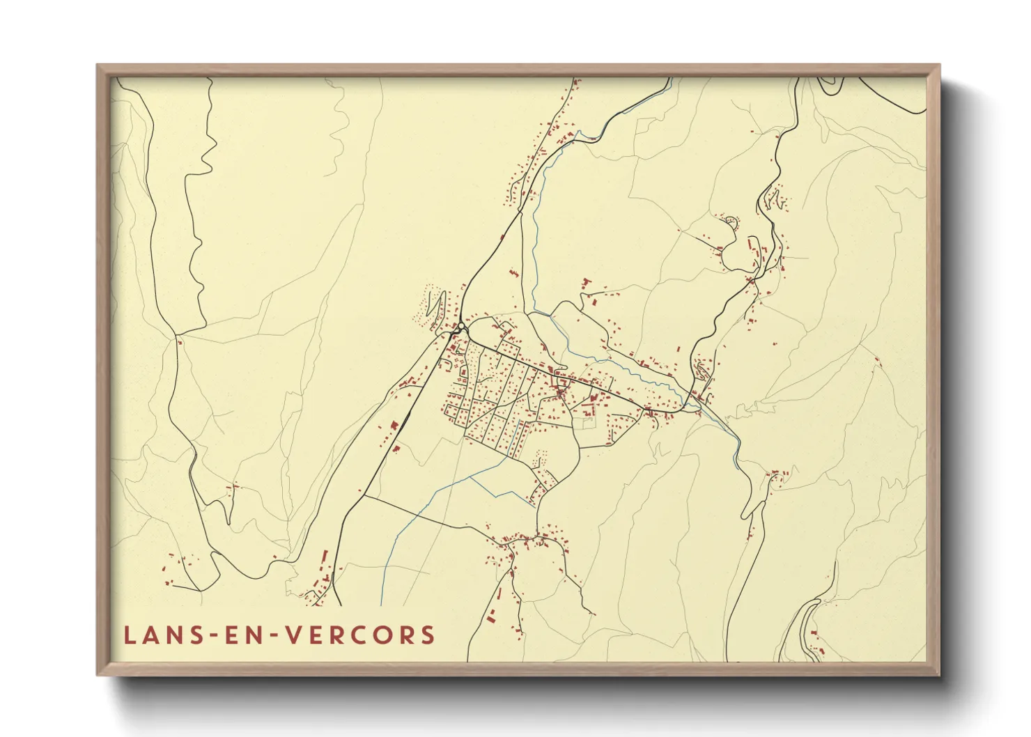 Une affiche de carte sur Lans-en-Vercors