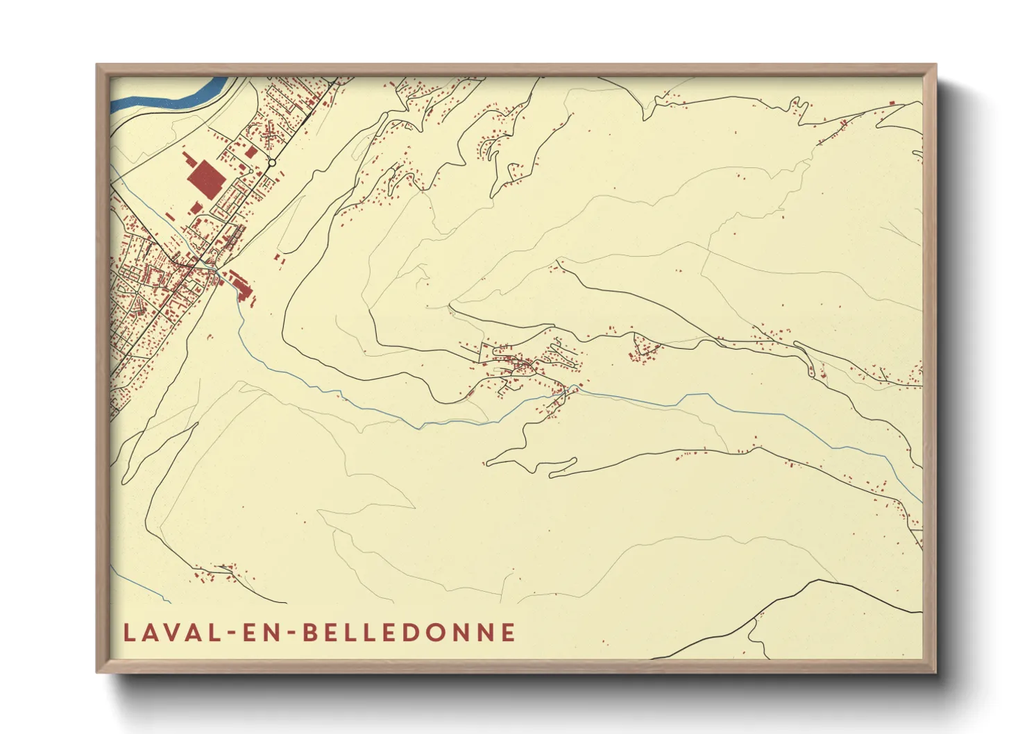 Une affiche de carte sur Laval-en-Belledonne
