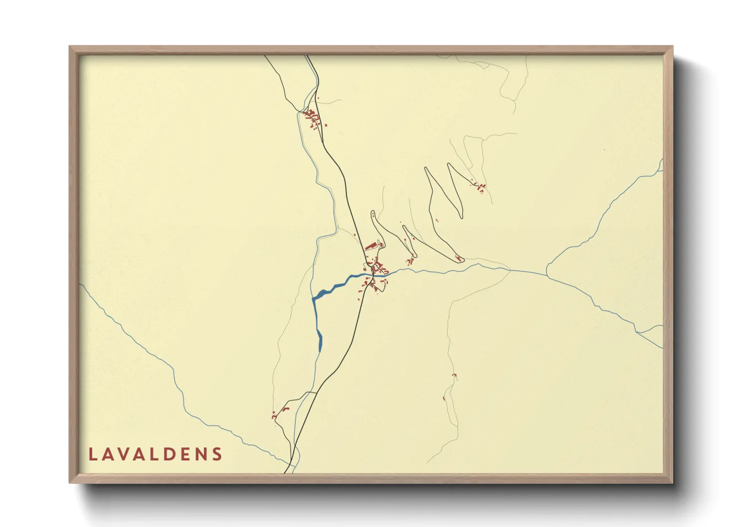 Une affiche de carte sur Lavaldens