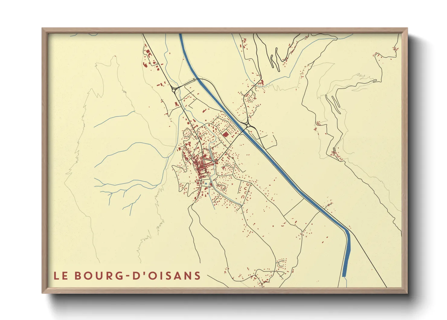 Une affiche de carte sur Le Bourg-d'Oisans