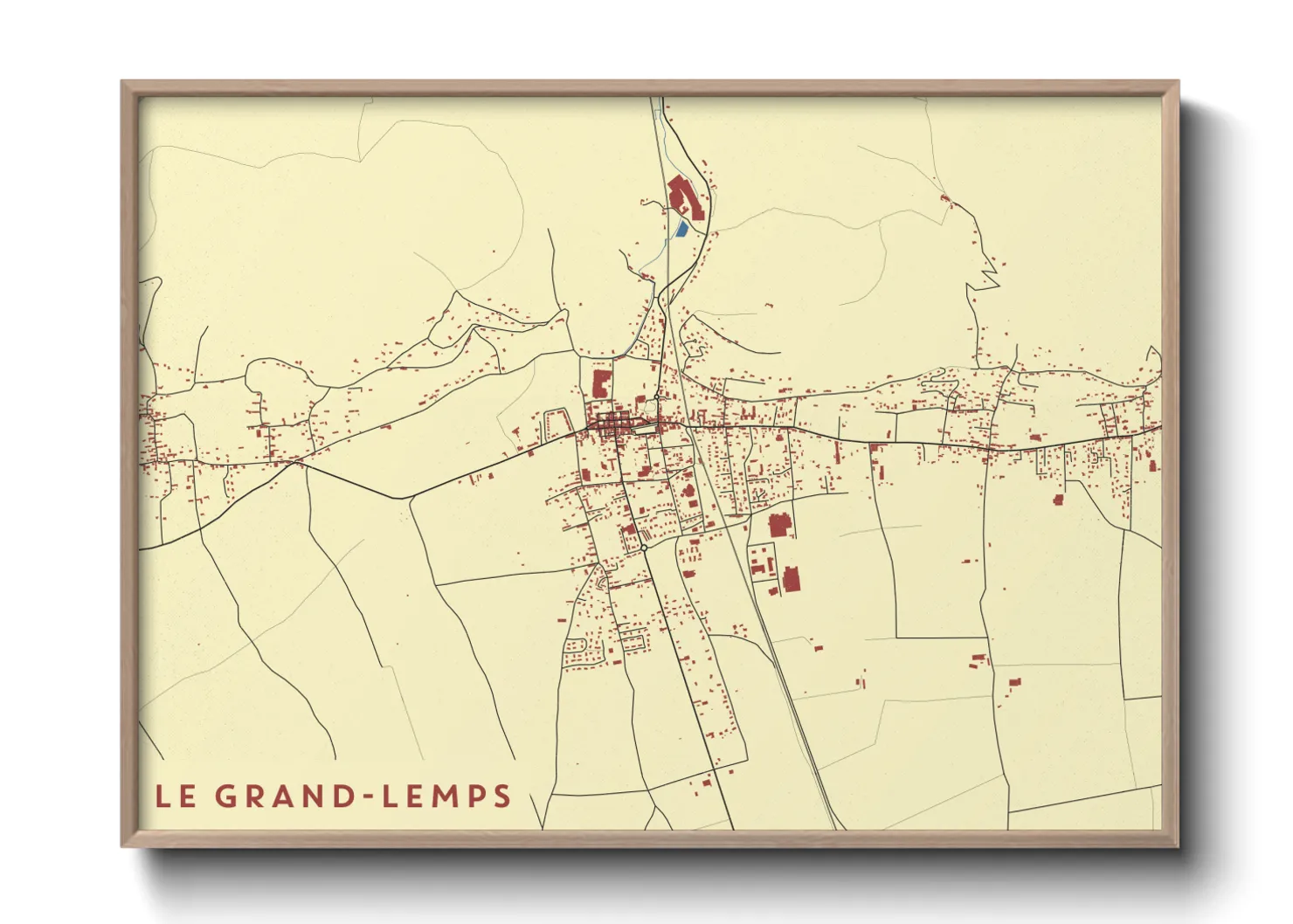 Une affiche de carte sur Le Grand-Lemps
